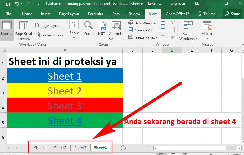 Cara Save 1 Sheet di Excel