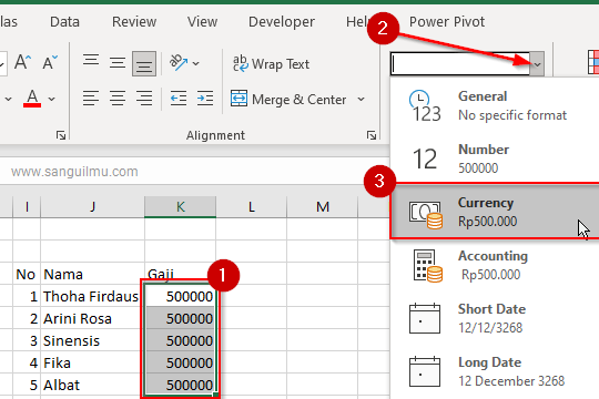 Cara Menambahkan Rp di Excel